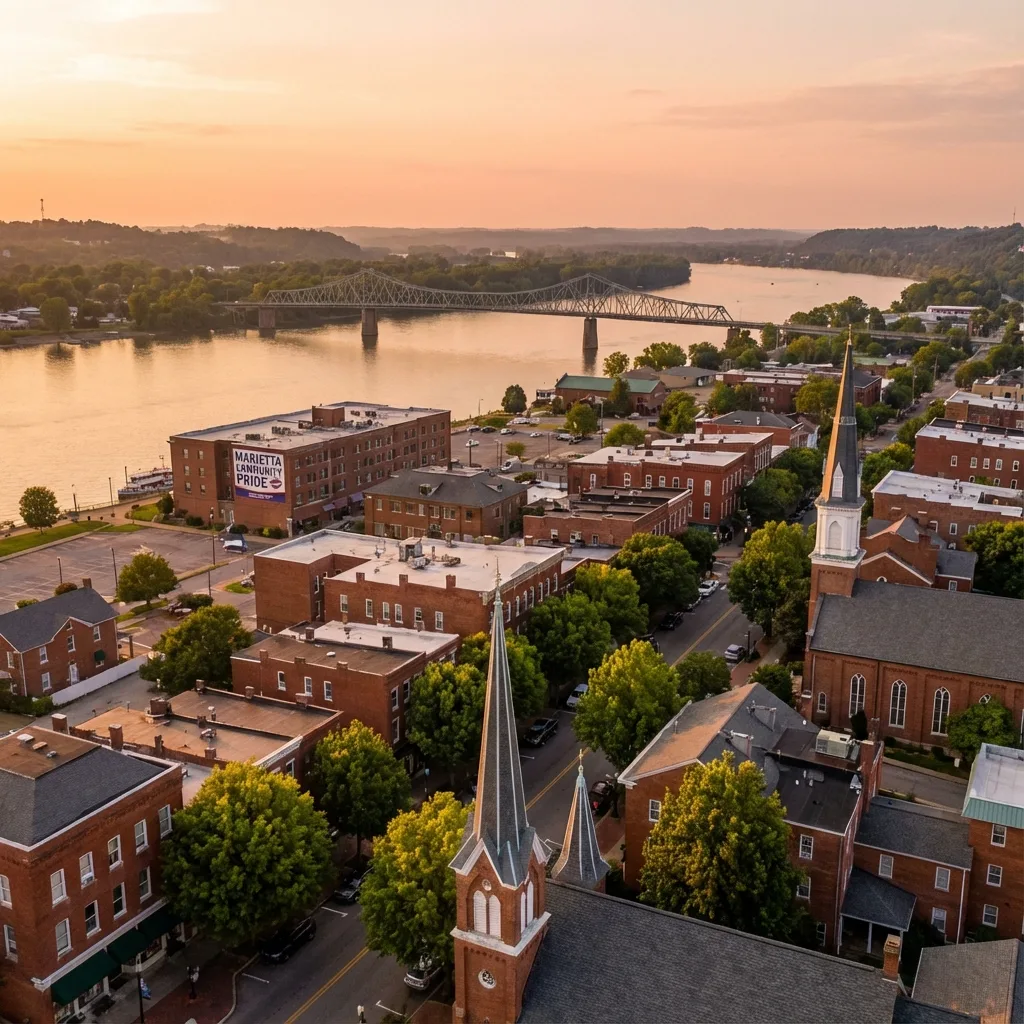Aerial view representing Pomeroy, OH service coverage.